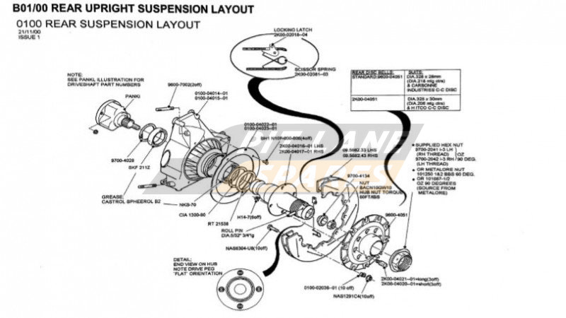 REAR UPRIGHT LAYOUT Diagram